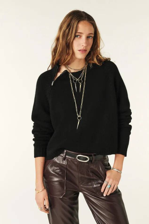 Cashmere Sweater Corvy Black Women Baandsh Sweaters and Cardigans