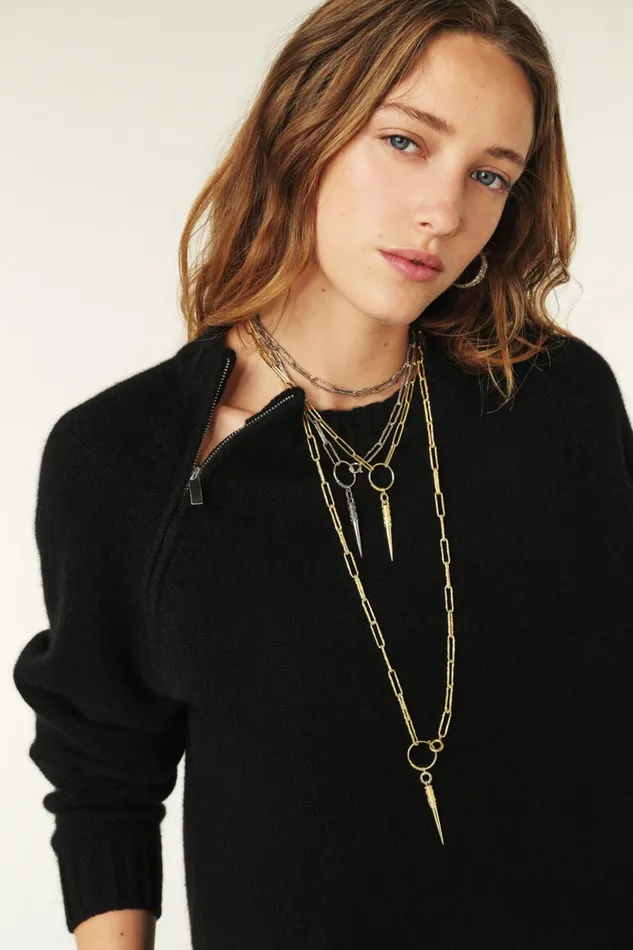 Cashmere Sweater Corvy Black Women Baandsh Sweaters and Cardigans