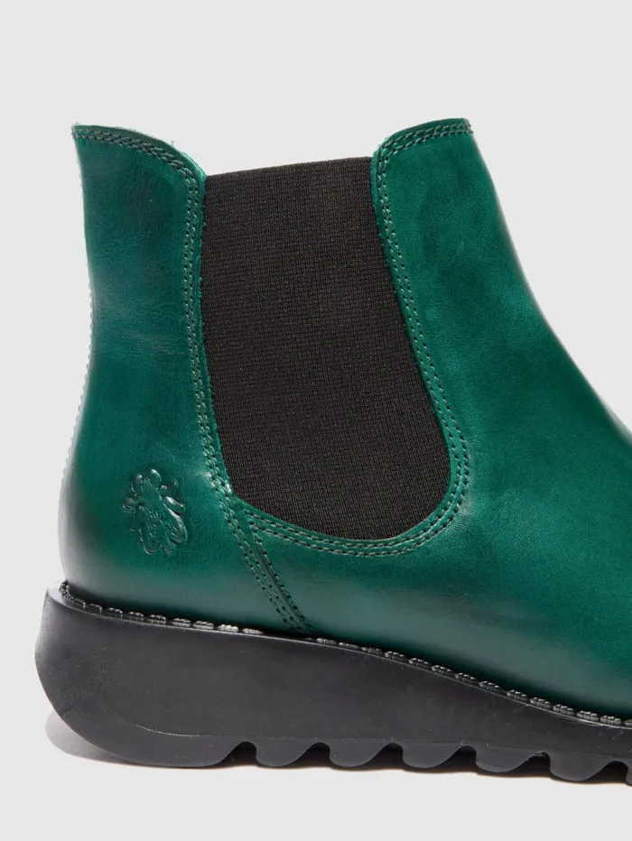 Chelsea Ankle Boots SALV RUG SHAMROCK GREEN BLACK ELASTIC Women Fly London Ankle Boots