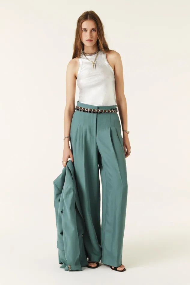 Chic Pants Gadwin Green Women Baandsh Pants and Jeans