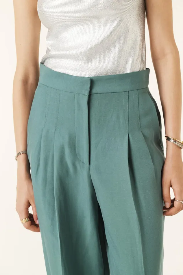 Chic Pants Gadwin Green Women Baandsh Pants and Jeans