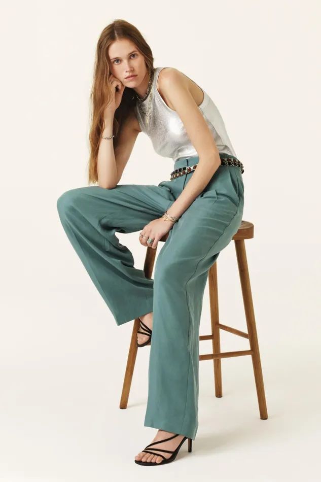 Chic Pants Gadwin Green Women Baandsh Pants and Jeans