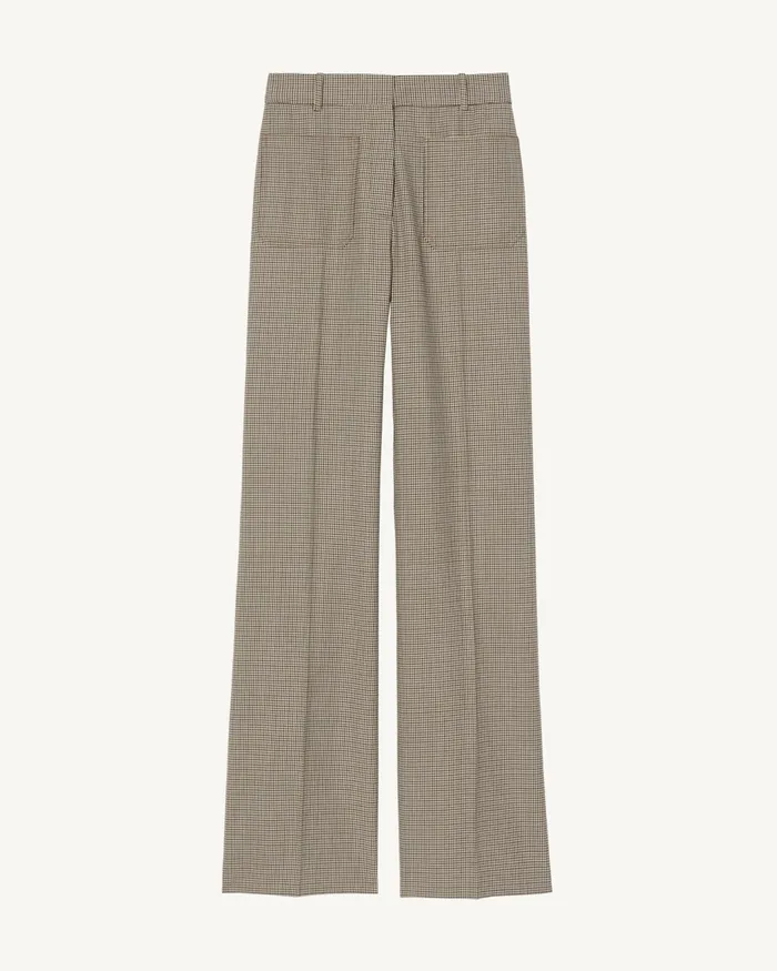 CHRISTOPHE PANT Brown Houndstooth Women Nili Lotan Pants and Shorts