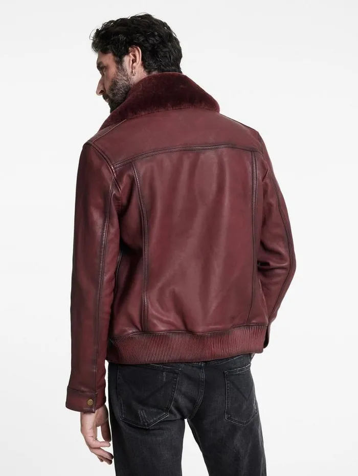 CLAREMONT AVIATOR JACKET Oxblood Men John Varvatos Leather Jackets