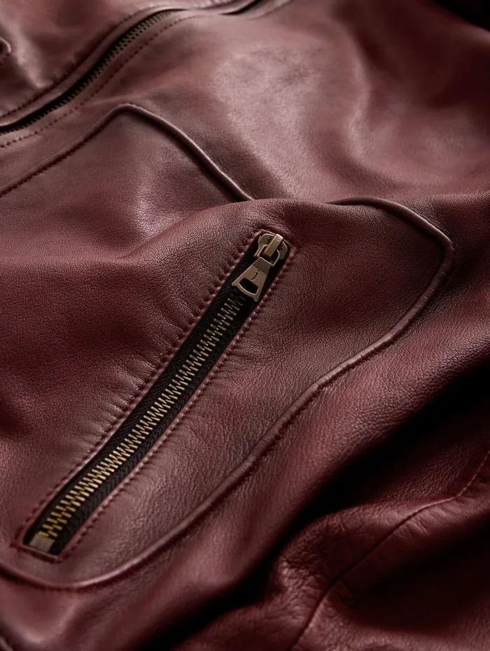 CLAREMONT AVIATOR JACKET Oxblood Men John Varvatos Leather Jackets