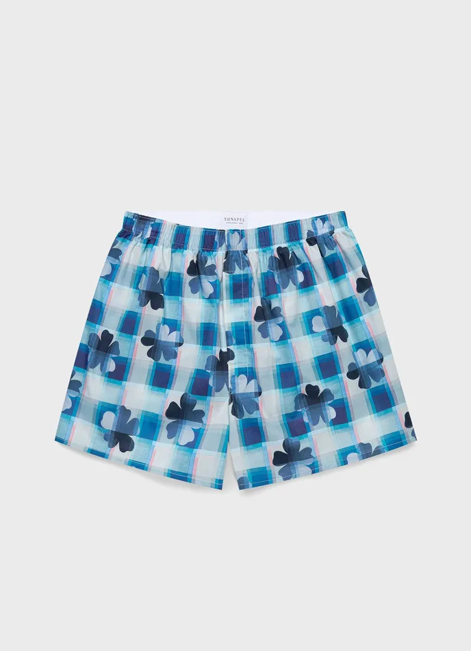 Classic Boxer Shorts in Liberty Fabric Blue Flower Boxer Shorts ussunspel Men
