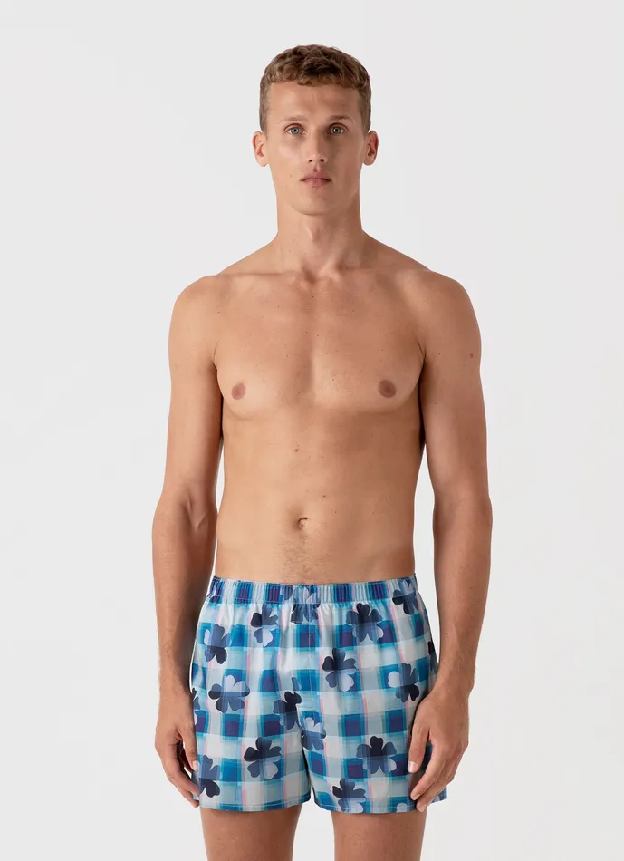 Classic Boxer Shorts in Liberty Fabric Blue Flower Boxer Shorts ussunspel Men Classic Boxer Shorts in Liberty Fabric Blue Flower Boxer Shorts ussunspel Men