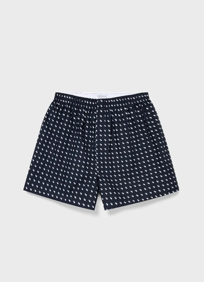 Classic Boxer Shorts Navy Sun and Clouds Men SUNSPEL Boxer Shorts