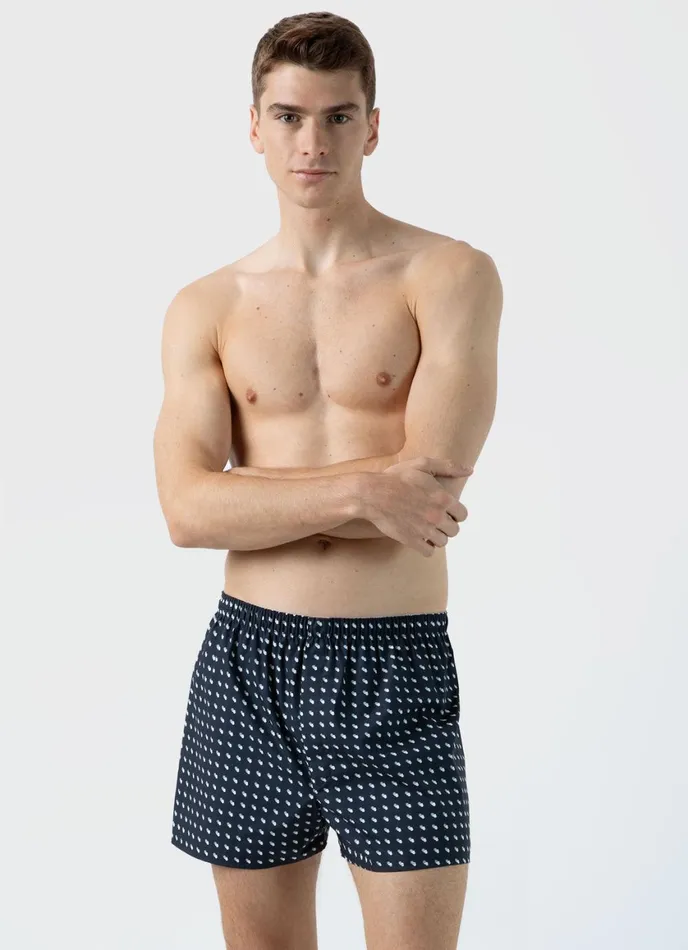 Classic Boxer Shorts Navy Sun and Clouds Men SUNSPEL Boxer Shorts