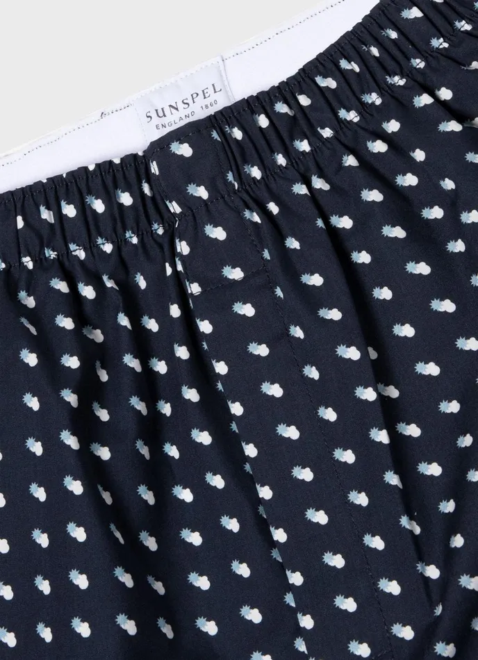 Classic Boxer Shorts Navy Sun and Clouds Men SUNSPEL Boxer Shorts