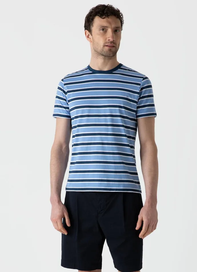 Classic Tshirt Coastcool Blue Holiday Stripe Men SUNSPEL Tshirts