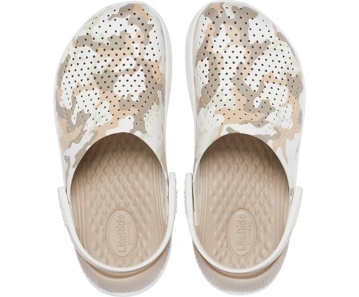 Clogs LiteRide Printed Camo Clog Almost White Crocs WomenMen