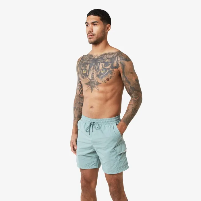 Closure London Cargo Pocket Swimshort Dark Sage Men Shorts