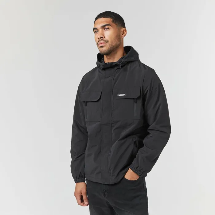 Closure London Crinkle Nylon Jacket Black Men Coats and Jackets
