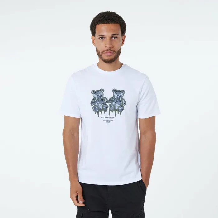 Closure London Double Drip Teddy TShirt White Men TShirts