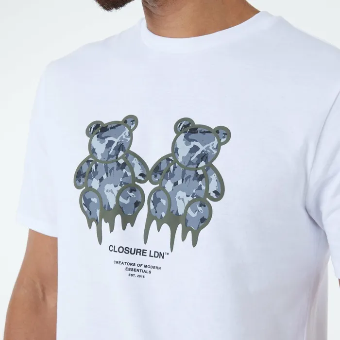 Closure London Double Drip Teddy TShirt White Men TShirts