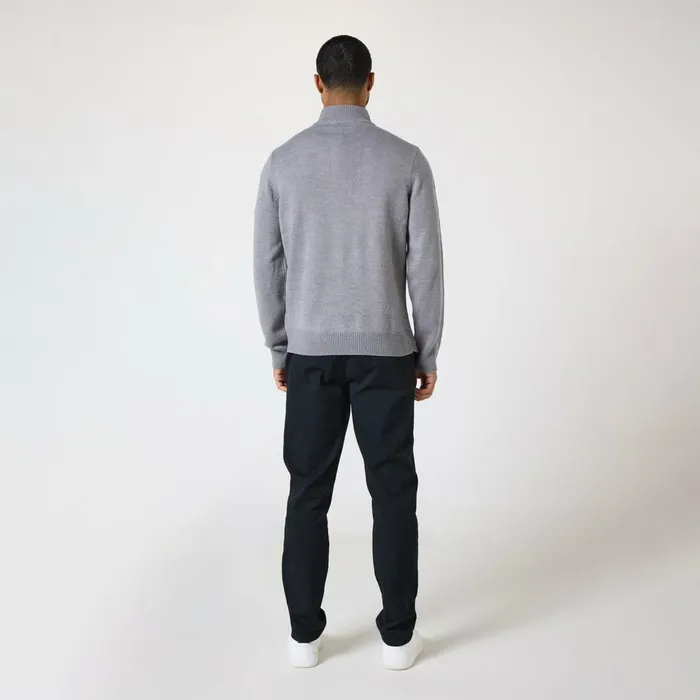 Closure London Knit 14 Zip Funnel Neck Grey Men Knitwear