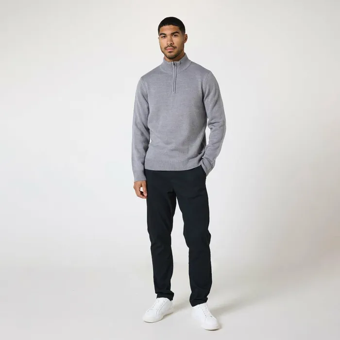 Closure London Knit 14 Zip Funnel Neck Grey Men Knitwear
