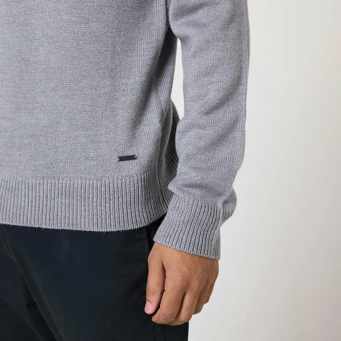 Closure London Knit 14 Zip Funnel Neck Grey Men Knitwear