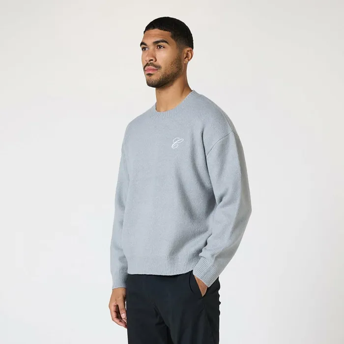 Closure London Knit Initial Crewneck Light Grey Men Knitwear