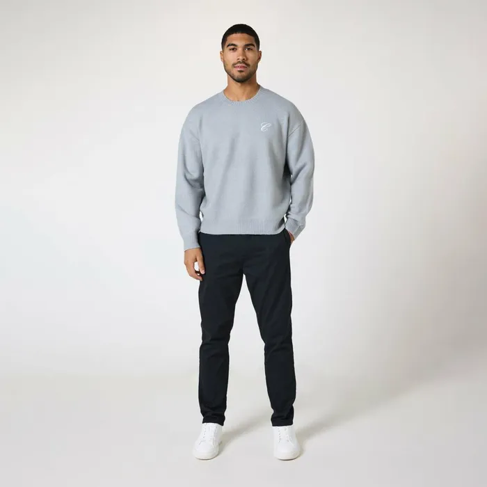 Closure London Knit Initial Crewneck Light Grey Men Knitwear