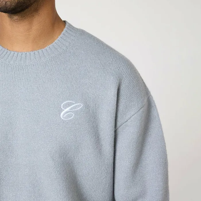 Closure London Knit Initial Crewneck Light Grey Men Knitwear