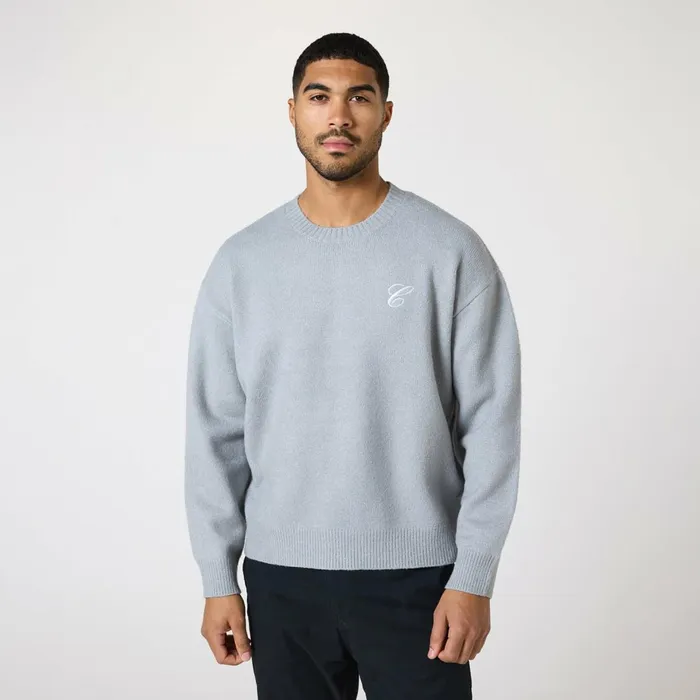 Closure London Knit Initial Crewneck Light Grey Men Knitwear