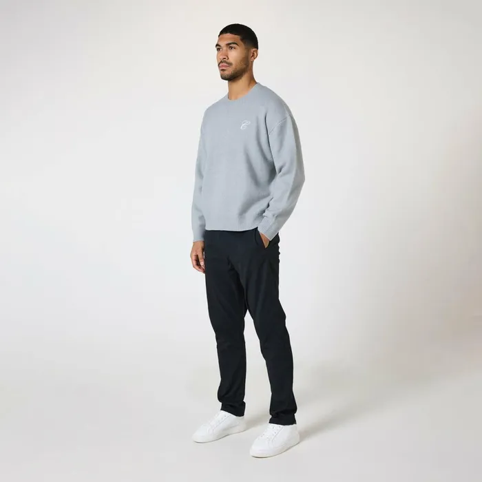Closure London Knit Initial Crewneck Light Grey Men Knitwear