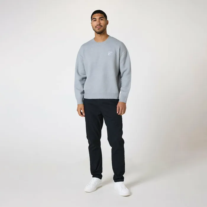 Closure London Knit Initial Crewneck Light Grey Men Knitwear
