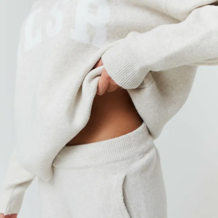 Closure London Knit Open Hem Jogger Oatmeal Women Joggers