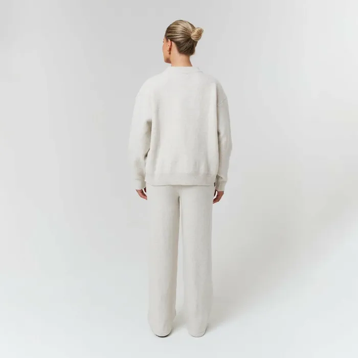 Closure London Knit Open Hem Jogger Oatmeal Women Joggers