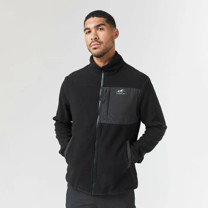 Closure London Polar Fleece Zip Through Jacket Black Men Coats and Jackets