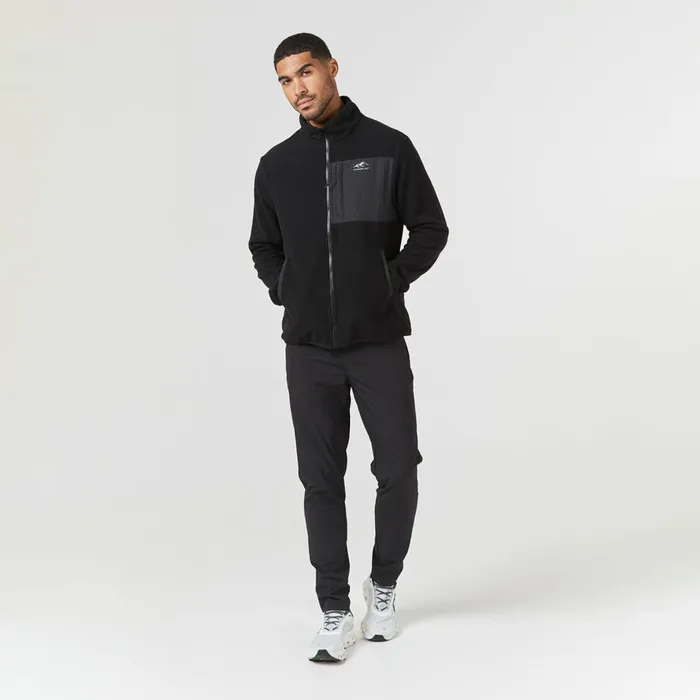 Closure London Polar Fleece Zip Through Jacket Black Men Coats and Jackets