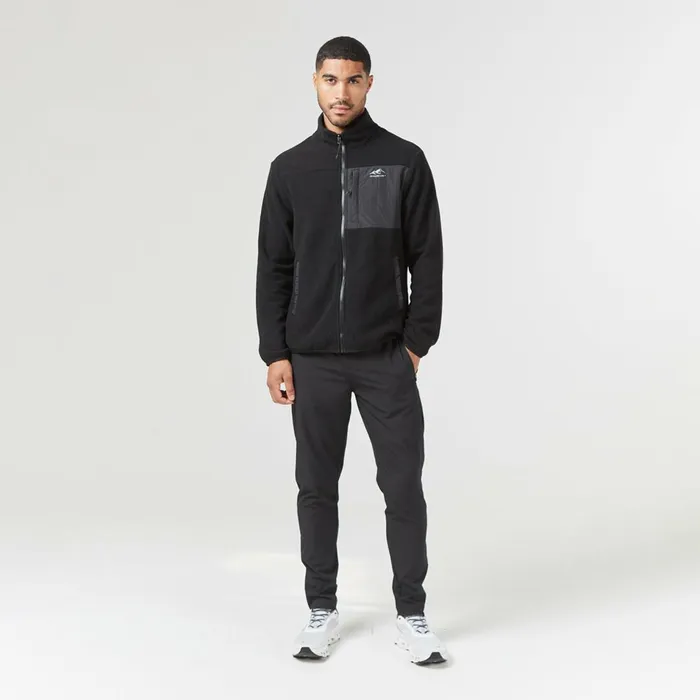 Closure London Polar Fleece Zip Through Jacket Black Men Coats and Jackets