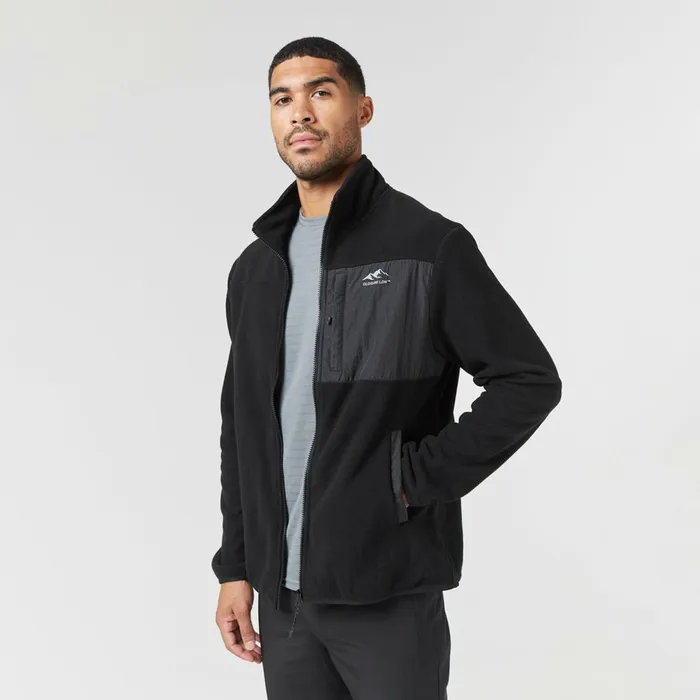 Closure London Polar Fleece Zip Through Jacket Black Men Coats and Jackets
