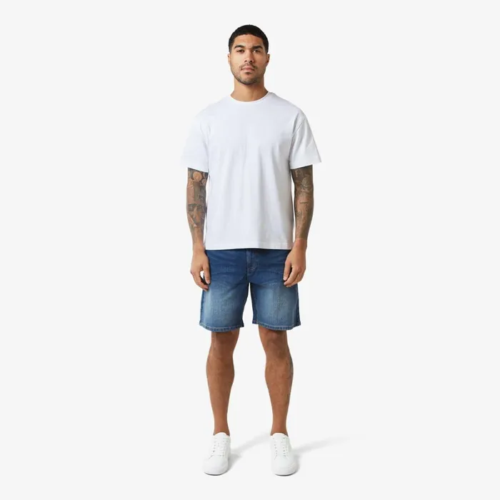 Closure London Relaxed Fit Denim Short Mid Blue Men Denim