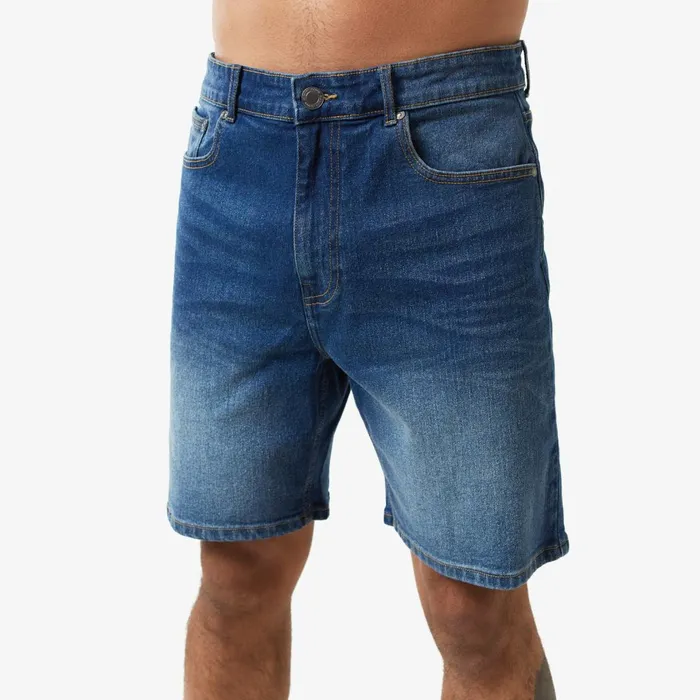 Closure London Relaxed Fit Denim Short Mid Blue Men Denim