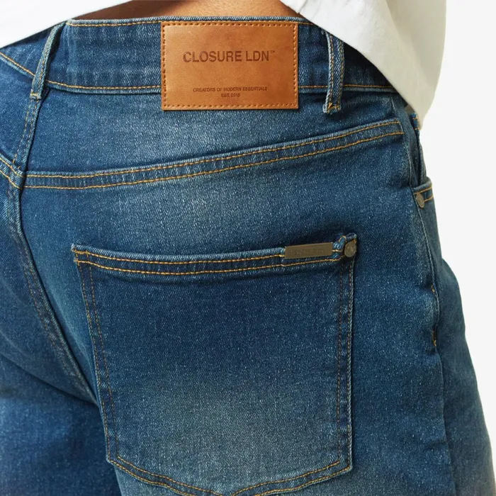 Closure London Relaxed Fit Denim Short Mid Blue Men Denim