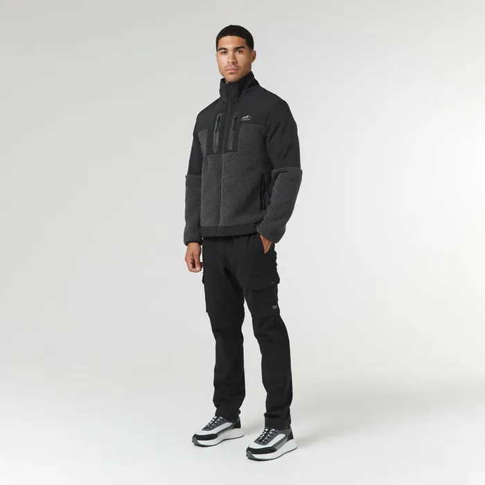 Closure London Ripstop Borg Panel Jacket Charcoal Men Coats and Jackets