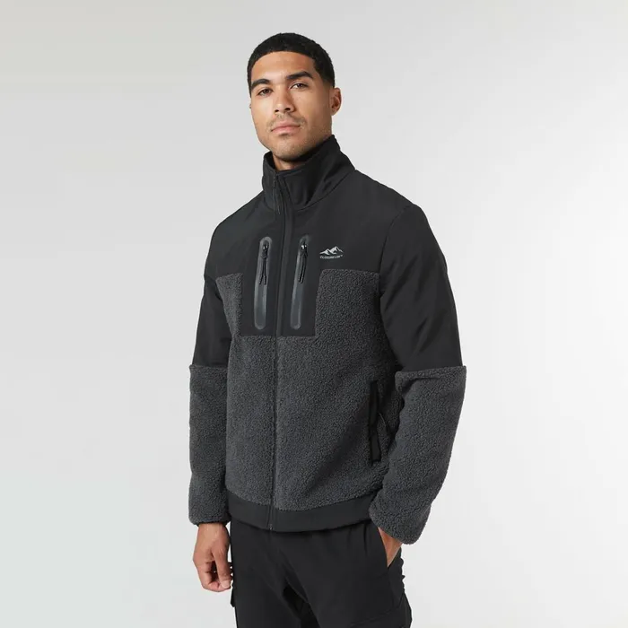 Closure London Ripstop Borg Panel Jacket Charcoal Men Coats and Jackets