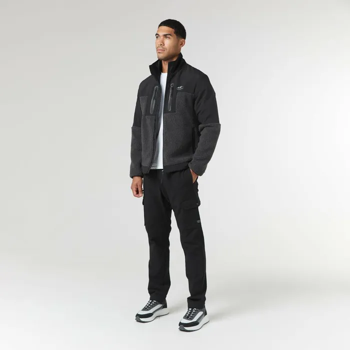 Closure London Ripstop Borg Panel Jacket Charcoal Men Coats and Jackets