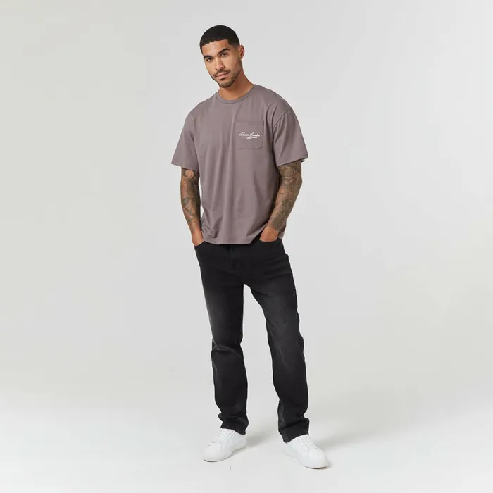 Closure London Script Logo Pocket TShirt Brown Men TShirts