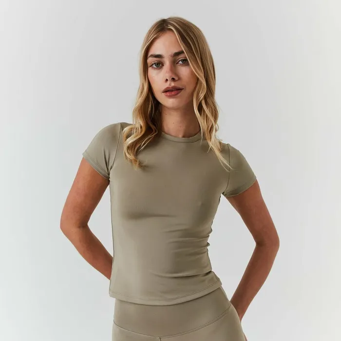 Closure London Second Skin Crop Top and Legging Set Olive Women Sets