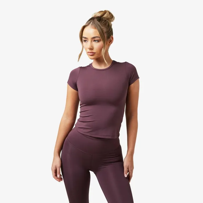 Closure London Second Skin Crop Top Dark Cherry Women TShirts