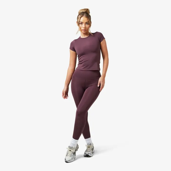 Closure London Second Skin Crop Top Dark Cherry Women TShirts