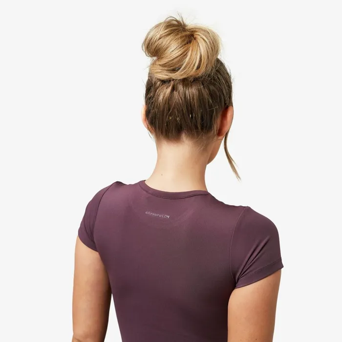 Closure London Second Skin Crop Top Dark Cherry Women TShirts