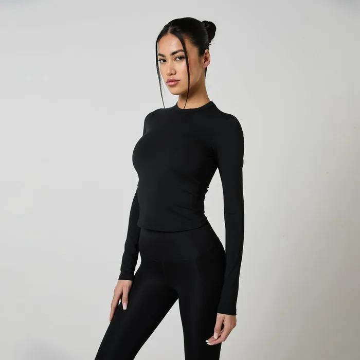 Closure London Second Skin LS Top and Legging Set Black Women Sets
