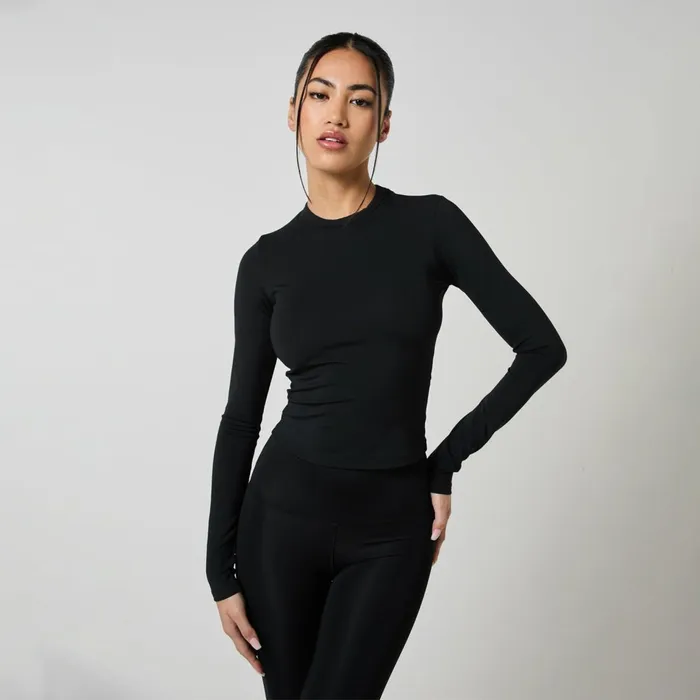 Closure London Second Skin LS Top and Legging Set Black Women Sets