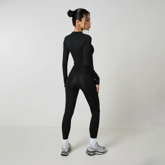 Closure London Second Skin LS Top and Legging Set Black Women Sets