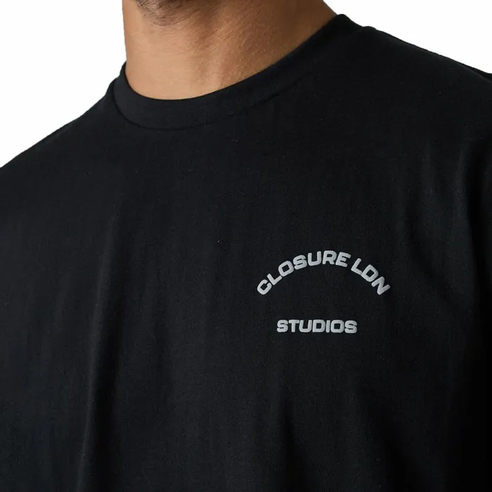 Closure London Stamped Logo Relaxed Fit TShirt Black Men TShirts
